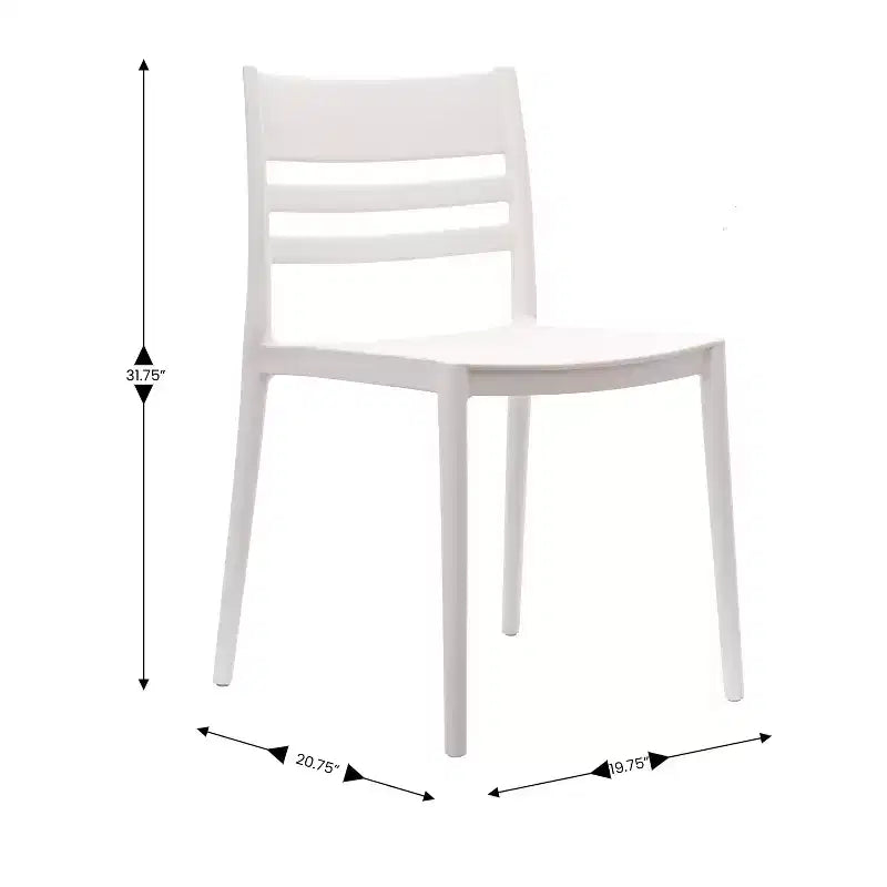 Flash Furniture Bridgeport Set di 4 sedie impilabili da interni-esterni per patio con schienale a doghe, sedia commerciale in resina per tutte le stagioni