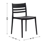 Flash Furniture Bridgeport Set di 4 sedie impilabili da interni-esterni per patio con schienale a doghe, sedia commerciale in resina per tutte le stagioni