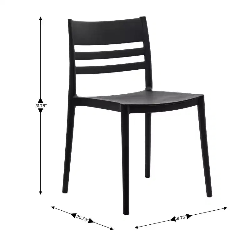 Flash Furniture Bridgeport Set di 4 sedie impilabili da interni-esterni per patio con schienale a doghe, sedia commerciale in resina per tutte le stagioni