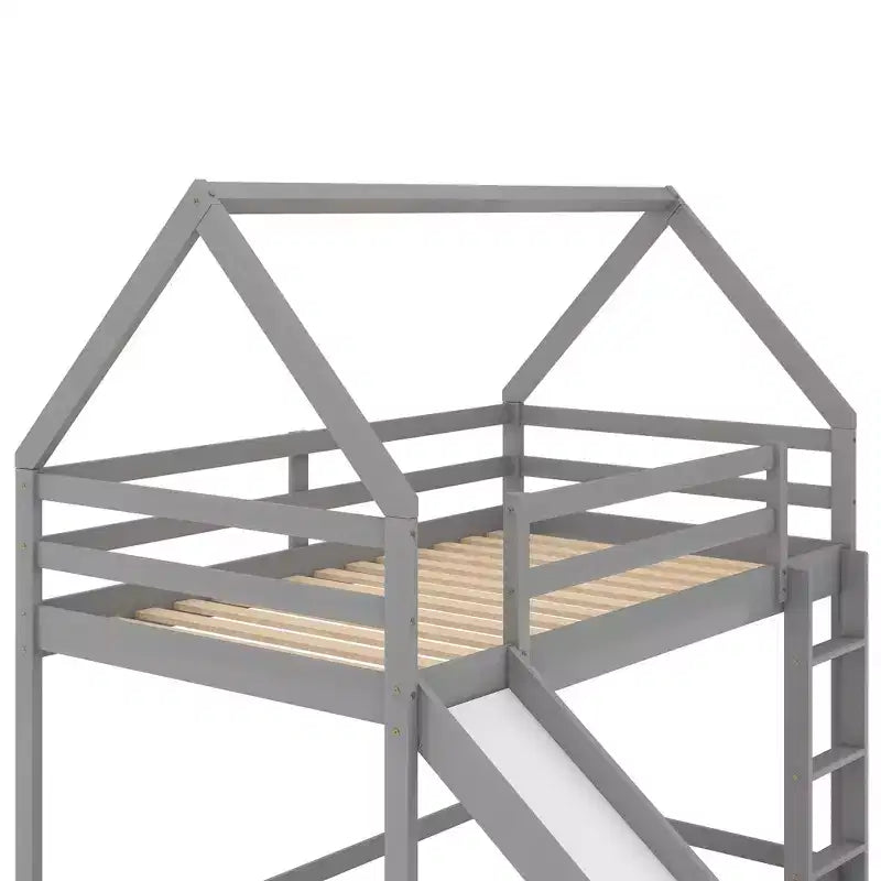 Letto a castello singolo Whisen con scivolo e scaletta