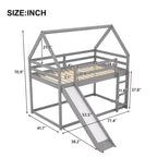 Letto a castello singolo Whisen con scivolo e scaletta