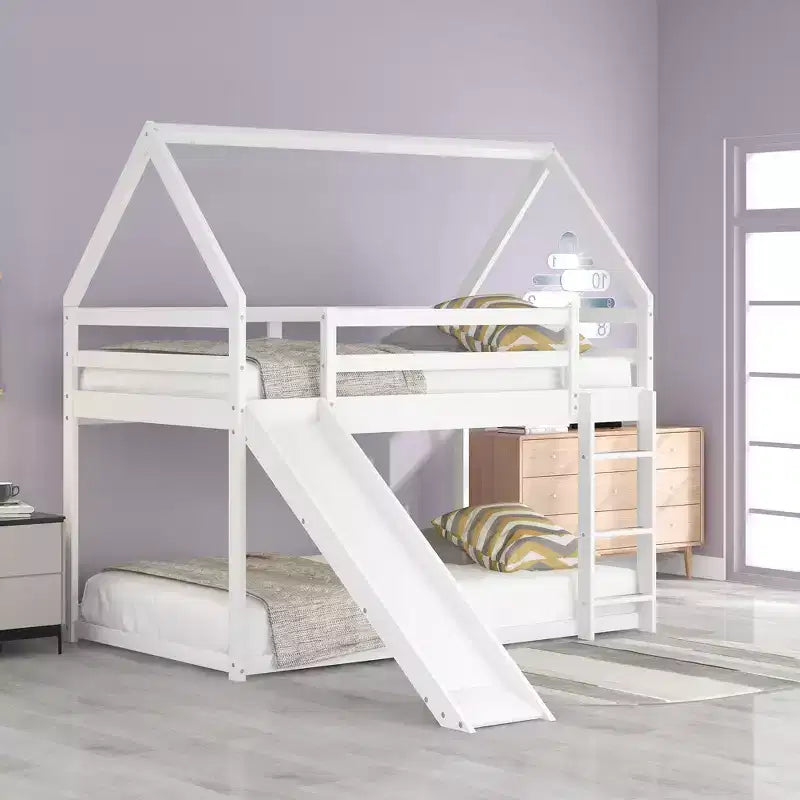 Letto a castello singolo Whisen con scivolo e scaletta