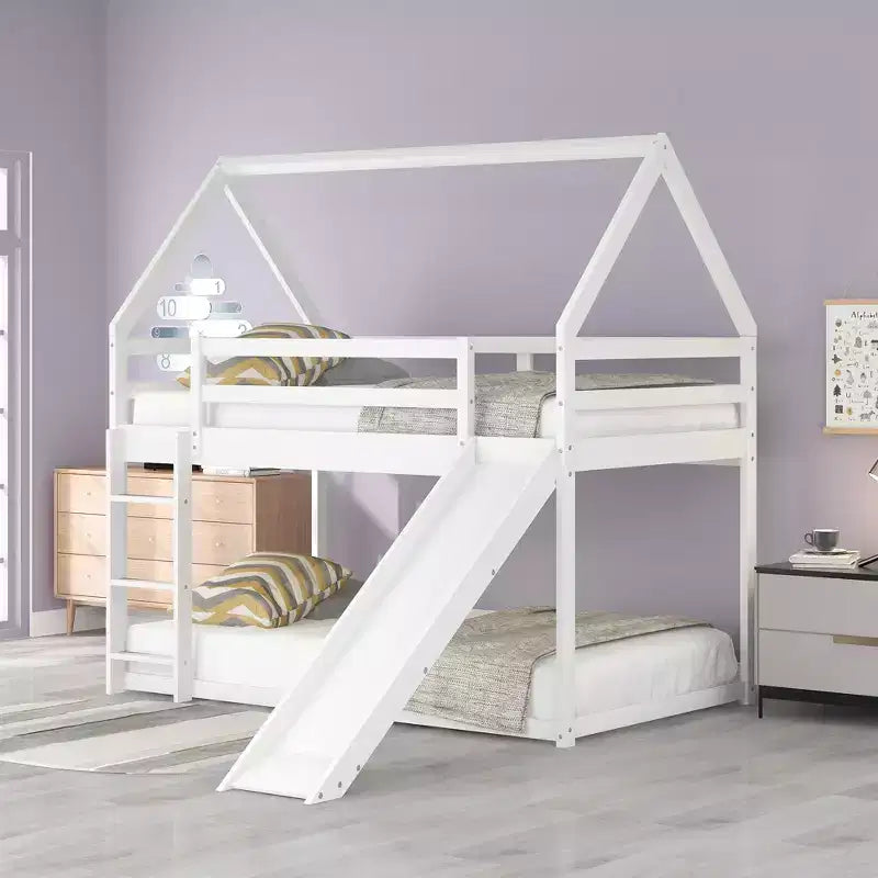 Letto a castello singolo Whisen con scivolo e scaletta