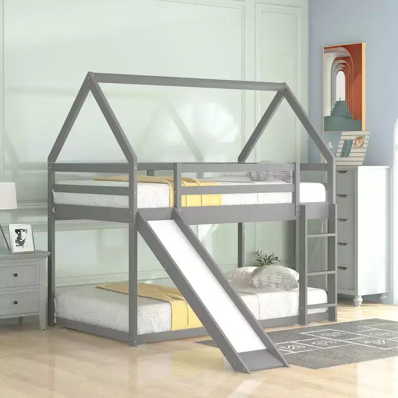 Letto a castello singolo Whisen con scivolo e scaletta