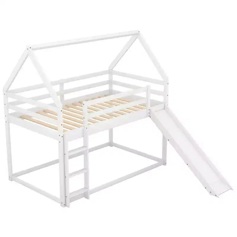 Letto a castello singolo Whisen con scivolo e scaletta