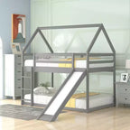 Letto a castello singolo Whisen con scivolo e scaletta