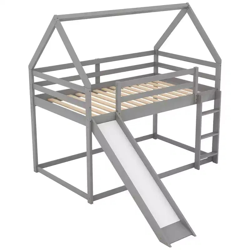 Letto a castello singolo Whisen con scivolo e scaletta
