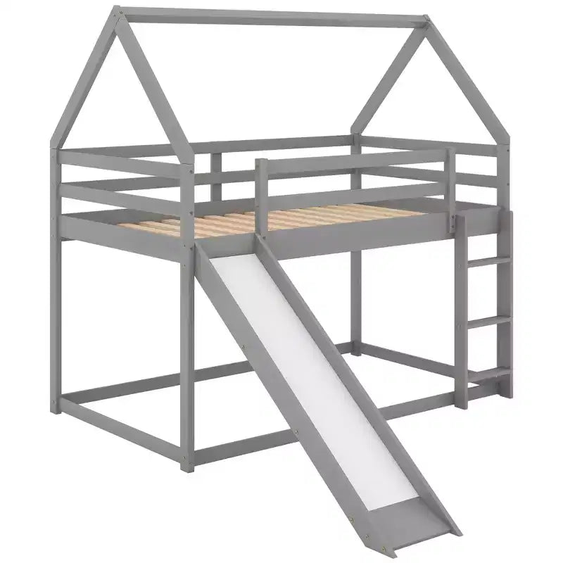 Letto a castello singolo Whisen con scivolo e scaletta