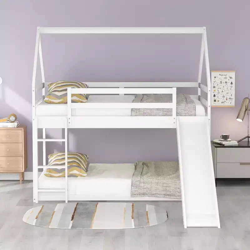 Letto a castello singolo Whisen con scivolo e scaletta
