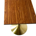 LeisureMod Verve Tavolo da pranzo quadrato altezza bar 24 - Tavolo moderno con piano in MDF e base a piedistallo in oro spazzolato altezza bancone per cucina, casa e pub