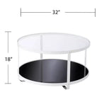 Tavolino da cocktail Vimmerly con piano in vetro - Bianco - SEI