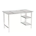 Oslo Chrome/Glass Desk - Charcoal - SEI