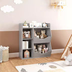 Scaffale per Bambini a 3 Strati Alto 80 cm, Mobile Contenitore per Giocattoli, Porta Giocattoli per Bambini a 5 Scomparti per Camera da Letto, Corridoio, Soggiorno e Asilo Nido