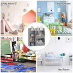 Scaffale per Bambini a 3 Strati Alto 80 cm, Mobile Contenitore per Giocattoli, Porta Giocattoli per Bambini a 5 Scomparti per Camera da Letto, Corridoio, Soggiorno e Asilo Nido