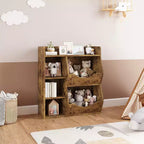Scaffale per Bambini a 3 Strati Alto 80 cm, Mobile Contenitore per Giocattoli, Porta Giocattoli per Bambini a 5 Scomparti per Camera da Letto, Corridoio, Soggiorno e Asilo Nido