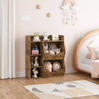 Scaffale per Bambini a 3 Strati Alto 80 cm, Mobile Contenitore per Giocattoli, Porta Giocattoli per Bambini a 5 Scomparti per Camera da Letto, Corridoio, Soggiorno e Asilo Nido