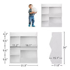Scaffale per Bambini a 3 Strati Alto 80 cm, Mobile Contenitore per Giocattoli, Porta Giocattoli per Bambini a 5 Scomparti per Camera da Letto, Corridoio, Soggiorno e Asilo Nido