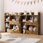 Scaffale per Bambini a 3 Strati Alto 80 cm, Mobile Contenitore per Giocattoli, Porta Giocattoli per Bambini a 5 Scomparti per Camera da Letto, Corridoio, Soggiorno e Asilo Nido