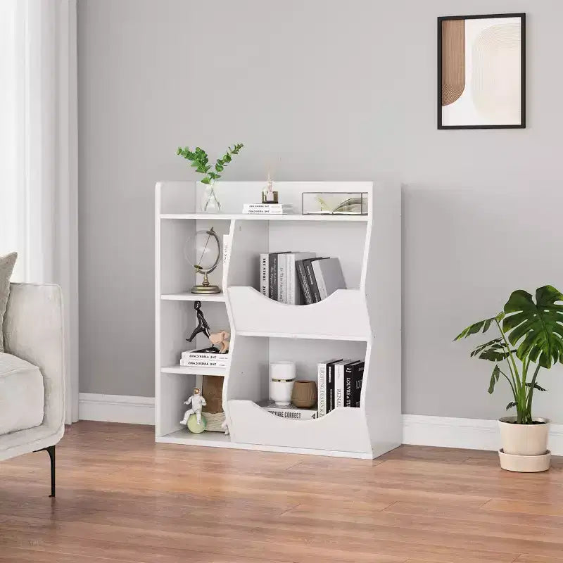 Scaffale per Bambini a 3 Strati Alto 80 cm, Mobile Contenitore per Giocattoli, Porta Giocattoli per Bambini a 5 Scomparti per Camera da Letto, Corridoio, Soggiorno e Asilo Nido