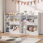 Scaffale per Bambini a 3 Strati Alto 80 cm, Mobile Contenitore per Giocattoli, Porta Giocattoli per Bambini a 5 Scomparti per Camera da Letto, Corridoio, Soggiorno e Asilo Nido