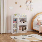 Scaffale per Bambini a 3 Strati Alto 80 cm, Mobile Contenitore per Giocattoli, Porta Giocattoli per Bambini a 5 Scomparti per Camera da Letto, Corridoio, Soggiorno e Asilo Nido