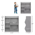 Scaffale per Bambini a 3 Strati Alto 80 cm, Mobile Contenitore per Giocattoli, Porta Giocattoli per Bambini a 5 Scomparti per Camera da Letto, Corridoio, Soggiorno e Asilo Nido