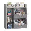 Scaffale per Bambini a 3 Strati Alto 80 cm, Mobile Contenitore per Giocattoli, Porta Giocattoli per Bambini a 5 Scomparti per Camera da Letto, Corridoio, Soggiorno e Asilo Nido
