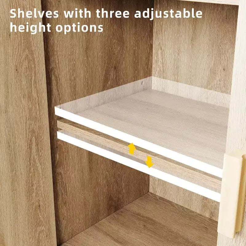 Credenza Moderna con Ante in Rattan Intrecciato, Scaffali Regolabili, Mobiletto per Ingresso, Soggiorno, Cucina e Corridoio (Piedi Robusti in Legno)