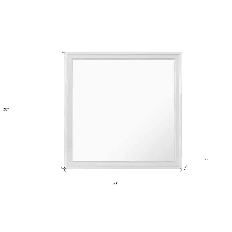 HomeRoots 38 Specchio d'appoggio quadrato con cornice in legno bianco