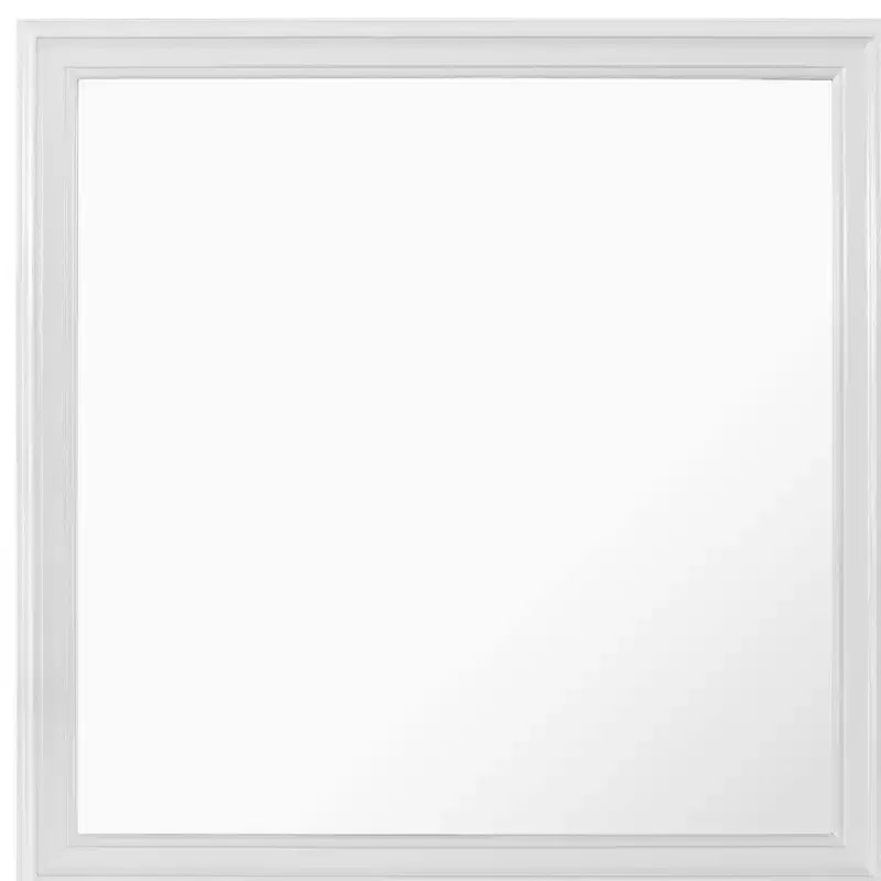 HomeRoots 38 Specchio d'appoggio quadrato con cornice in legno bianco