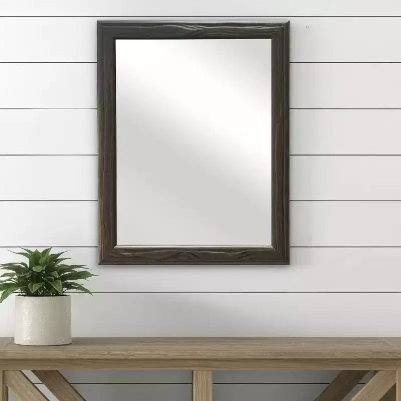 HomeRoots 20 Specchio decorativo in legno massello nero