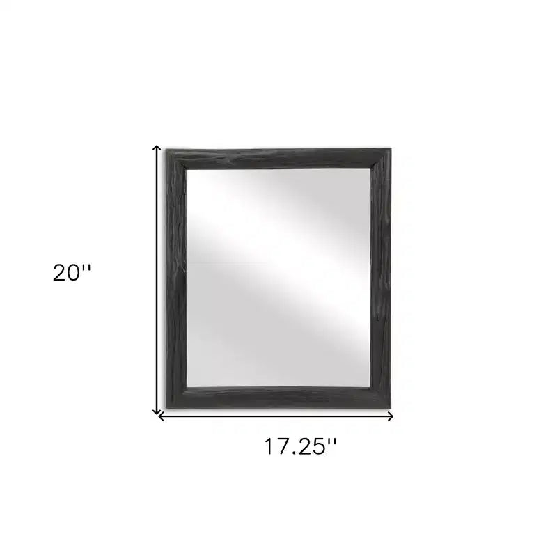 HomeRoots 20 Specchio decorativo in legno massello nero