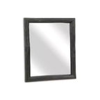 HomeRoots 20 Specchio decorativo in legno massello nero