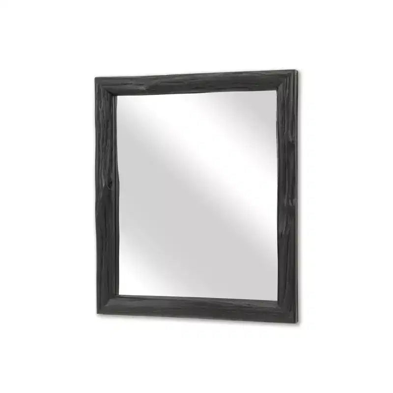 HomeRoots 20 Specchio decorativo in legno massello nero