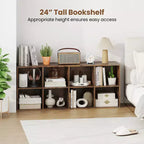 Libreria a 8 cubi Costway con 2 kit antiribaltamento, organizer marrone rustico/bianco