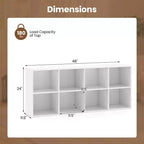 Libreria a 8 cubi Costway con 2 kit antiribaltamento, organizer marrone rustico/bianco