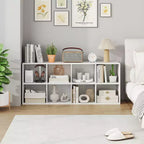 Libreria a 8 cubi Costway con 2 kit antiribaltamento, organizer marrone rustico/bianco