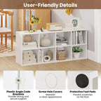 Libreria a 8 cubi Costway con 2 kit antiribaltamento, organizer marrone rustico/bianco