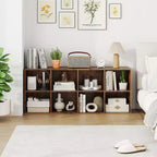 Libreria a 8 cubi Costway con 2 kit antiribaltamento, organizer marrone rustico/bianco
