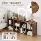 Libreria a 8 cubi Costway con 2 kit antiribaltamento, organizer marrone rustico/bianco