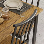 Set da Pranzo per 4 Persone, con 4 Sedie, Set di Mobili da Pranzo Rettangolare da 5 Pezzi con Ripiano Portaoggetti per Spazi Piccoli, Appartamenti, Angolo Cottura