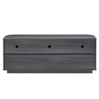 Mobile TV curvo da 64W con luci LED, madia rotonda con strisce verticali, mobile contenitore con cornice in alluminio e anta in vetro temperato, nero - ModernLuxe