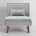 Art Leon Fabric Upholstered Accent Slipper Chair with Removable Pillow and Wood Legs