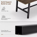 Tavolo da pranzo rustico in legno per 6-8 persone con robuste gambe in metallo nero, design industriale rettangolare, perfetto per cucina, sala da pranzo, soggiorno