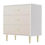 Modern White Nightstand for Bedroom, 3 Drawer Dresser, Small Bedside Table Night Stand, Wooden Nightstand with Drawers for Bedroom, Living Room