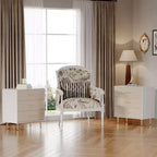 Comodino Moderno Bianco per Camera da Letto, Cassettiera a 3 Cassetti, Tavolino Comodino Piccolo, Comodino in Legno con Cassetti per Camera da Letto, Soggiorno