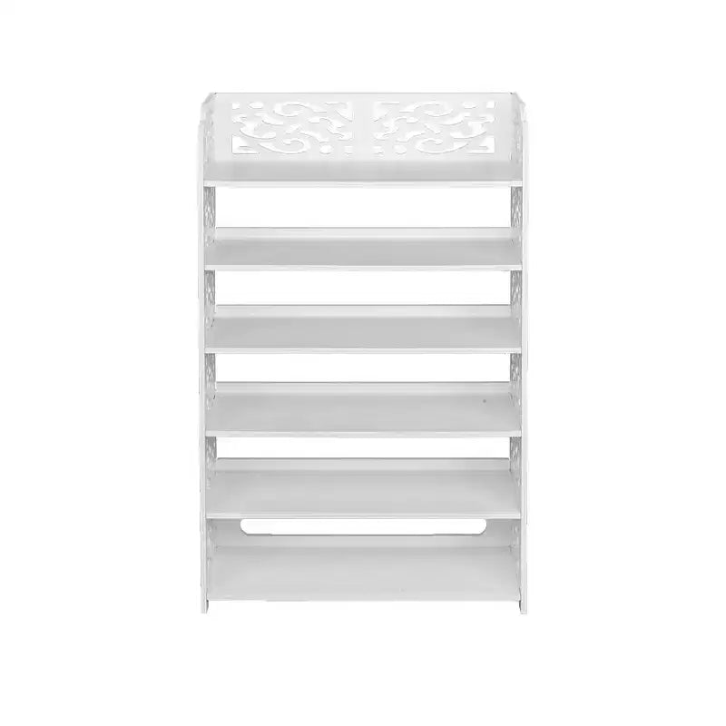 Scarpiera Karl Home a 6 ripiani in legno bianco, 61,5 cm L