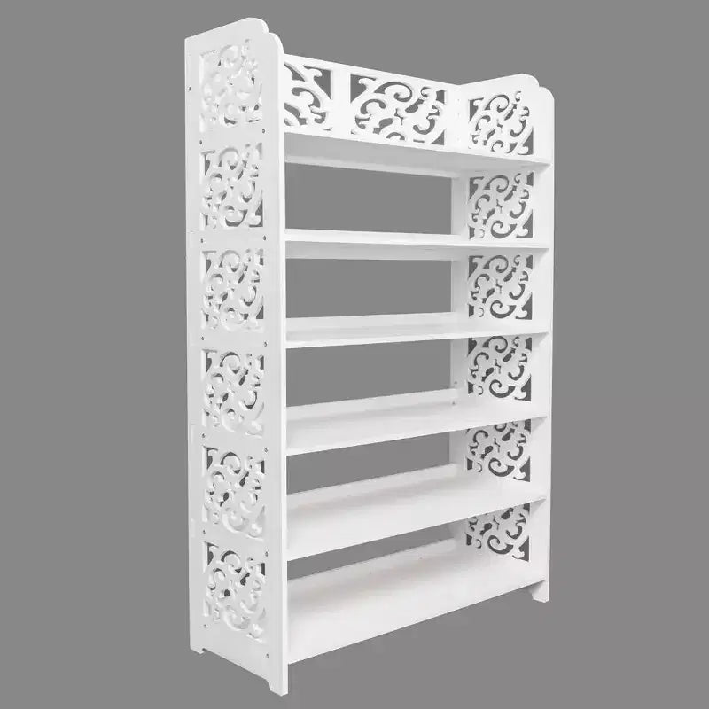 Scarpiera Karl Home a 6 ripiani in legno bianco, 61,5 cm L