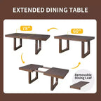 Set da pranzo allungabile MAYEERTY di 7 pezzi, tavolo rustico da 78" e 6 sedie