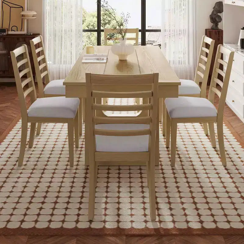 Set da pranzo allungabile MAYEERTY di 7 pezzi, tavolo rustico da 78" e 6 sedie